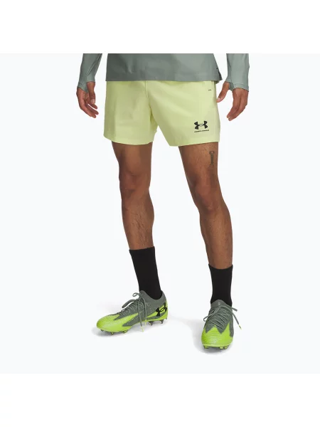 Pantaloni scurți de fotbal pentru bărbați Under Armour Challenger Pro Woven sonic yellow / black negru