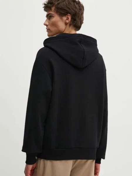 Mikina A.P.C. hoodie boxy micro logo GOTS černá