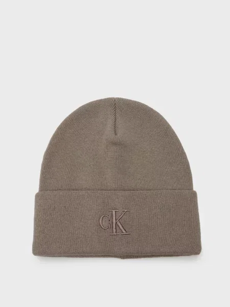Вишита вовняна шапка Calvin Klein Jeans коричнева