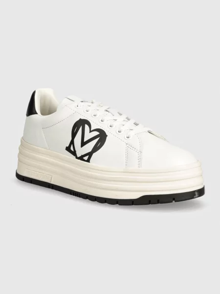 Love Moschino sneakers din piele alb