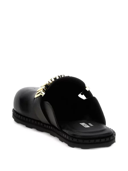 Kožené mules Moschino černé