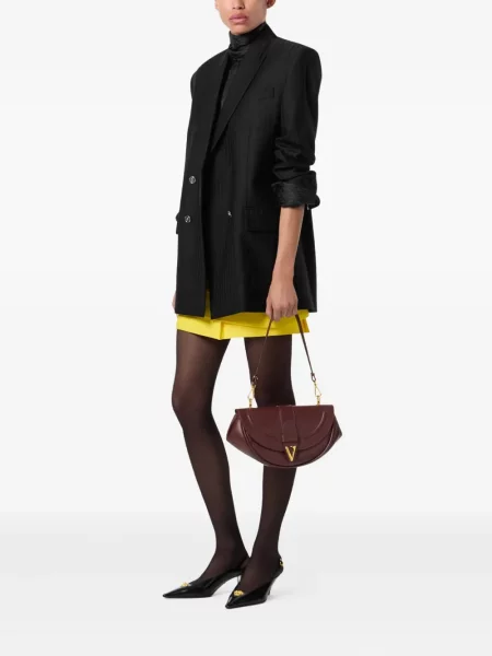 Geanta de piele Versace Virtus din piele roșu