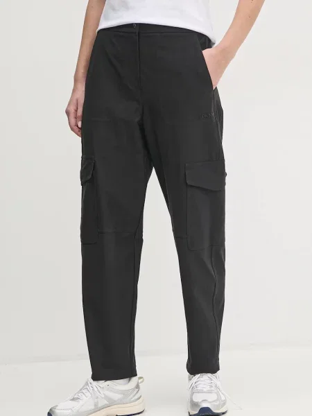 Dkny pantaloni femei fason cargo high waist negru