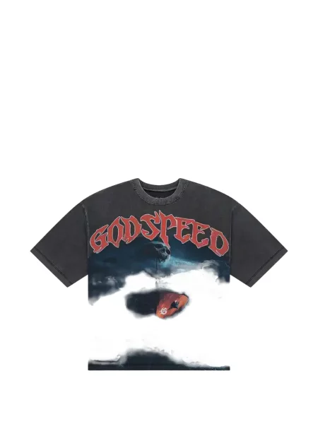 Tricou Godspeed cu imagine negru