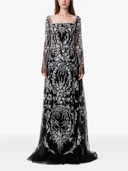 Rochie maxi Dina Melwani din tul negru