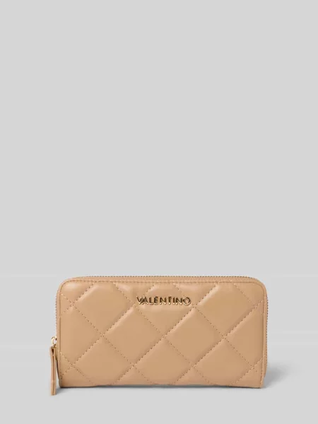 Portfel z detalem z logo model ‘OCARINA’ Valentino Bags beżowy