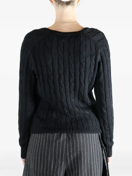 Кожаный топ Polo Ralph Lauren с V-образно деколте жълто