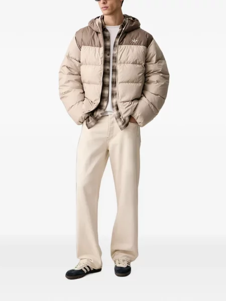 Decupat geacă Adidas cu glugă cu model piele de șarpe alb