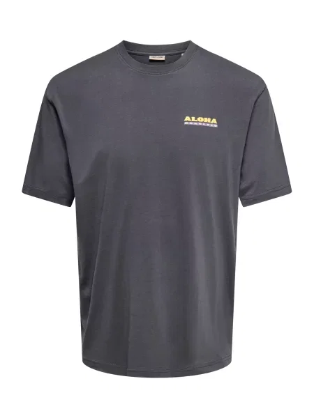 Only & Sons Tricou ONSKIKI turcoaz / galben închis / închis / mov lavandă gri