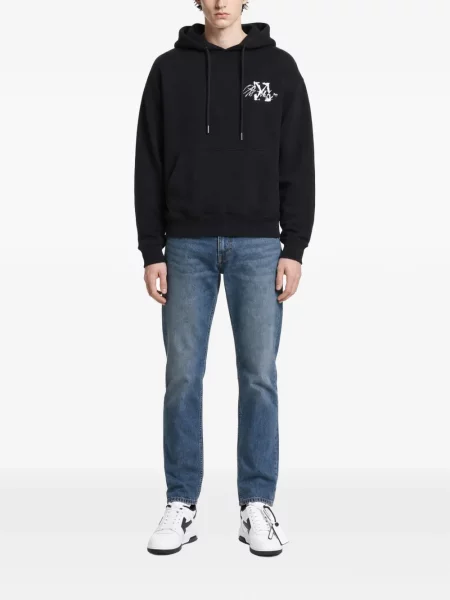 Hanorac cu glugă Off-white cu imagine cu cordon alb