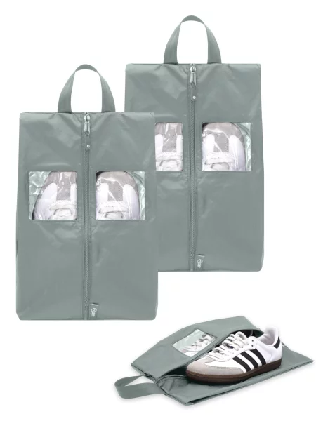 TRAVEL DUDE Geantă de călătorie Schuhtaschen Set 2 Teilig aus recycelten Plastikflaschen Schuhbeutel Organizer argintiu gri