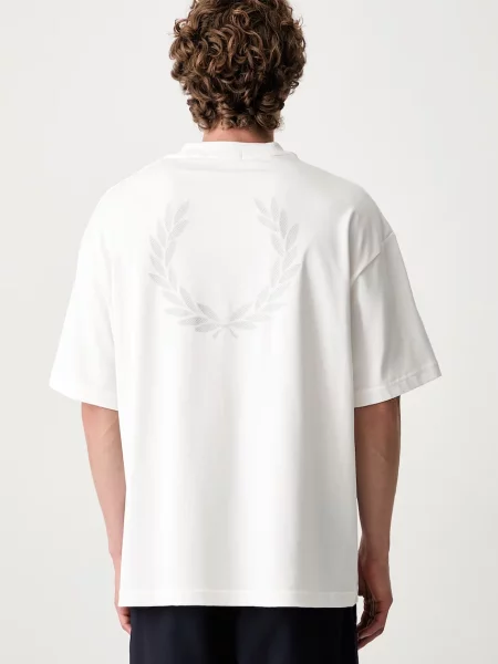 T-shirt Fred Perry Back Print Lrl Wreath T-Shirt White L biała