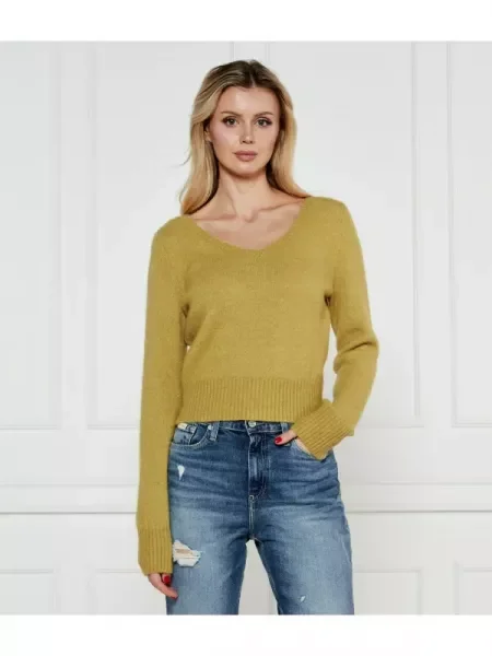 Calvin Klein Jeans Pulover cu adaos de lână verde