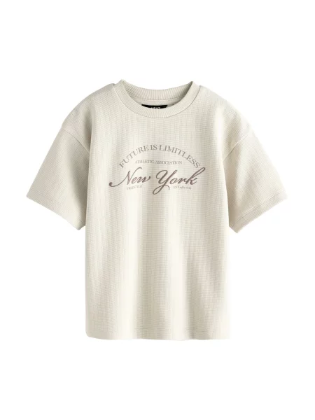 Next Tricou ecru / mokka maro