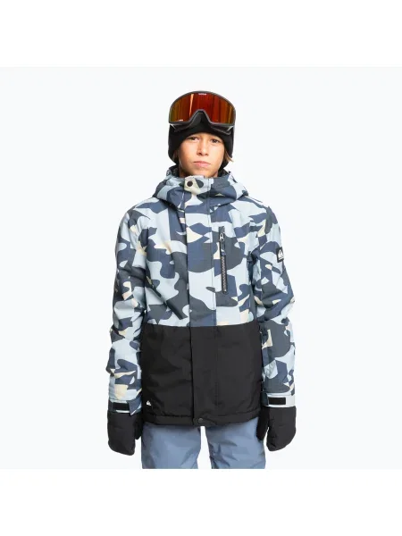 Geacă de snowboard pentru copii Quiksilver Mission Printed Block puzzle camo ice flow