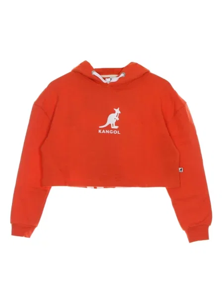 Lekki bluza z kapturem Kangol o krotszym kroju czerwona