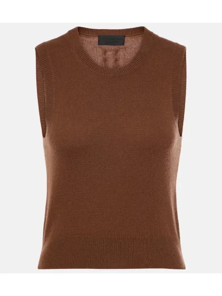 Majica brez rokavov Nili Lotan iz kašmirja rjava