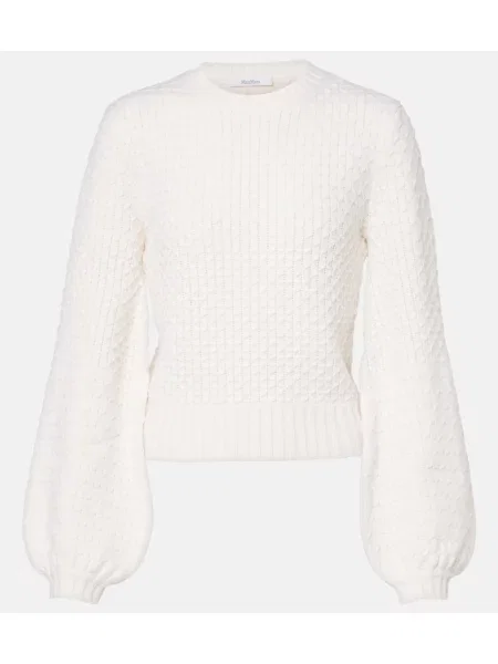 Pulover Max Mara de lână alb