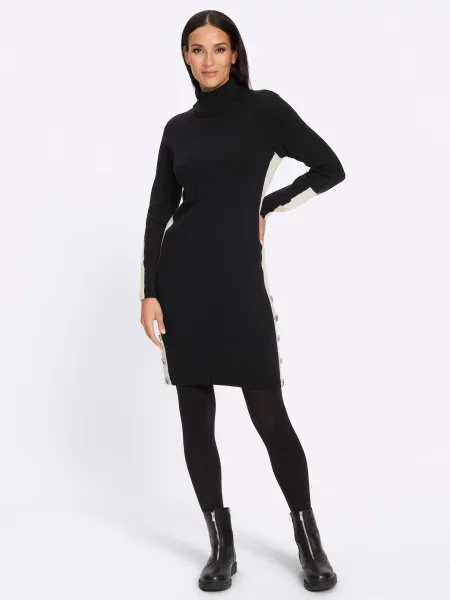 Heine Rochie tricotat bej negru