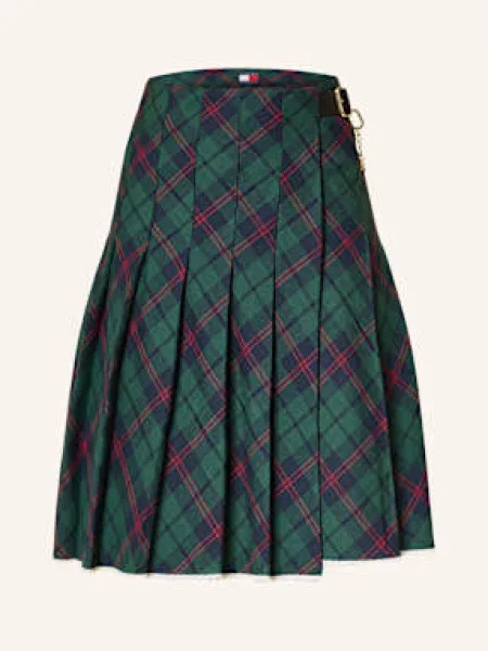 Tommy Jeans Spódnica Kopertowa rot zielona