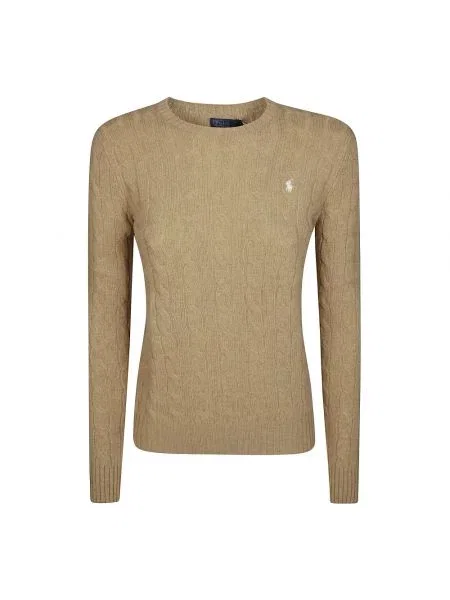 Sweter Ralph Lauren z okrągłym dekoltem z kamieniami niebieski