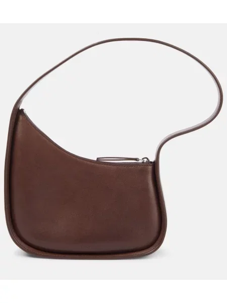 Geanta de piele The Row din piele maro
