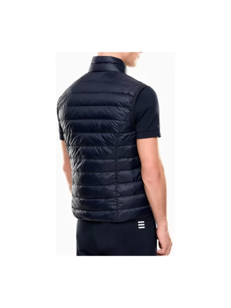 Kompaktowa kamizelka puchowa Ea7 Emporio Armani ze stójką niebieska