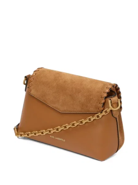 Crossbody torbica Karl Lagerfeld s autogramom smeđa