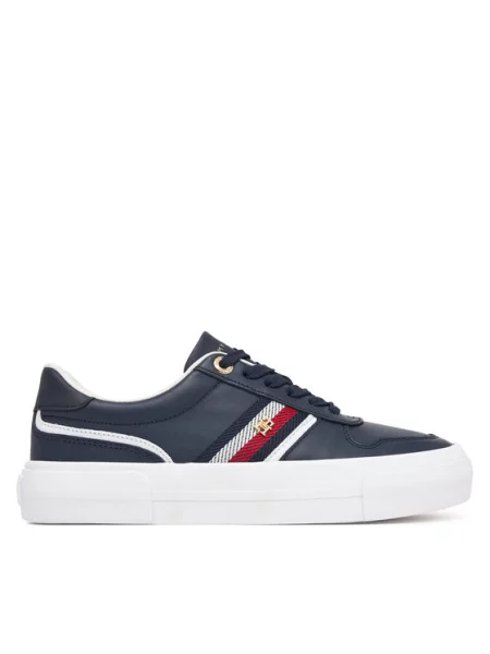 Tommy Hilfiger Laisvalaikio batai Th Platform Vulc Leather Tamsiai mėlyna balta