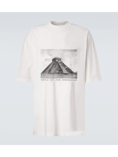 Tričko Rick Owens s potiskem jersey bílé