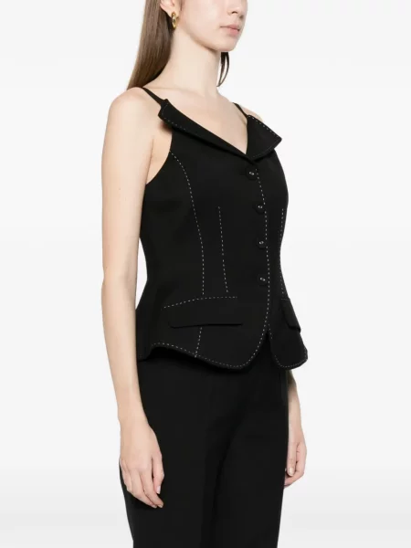 Bluzka Nissa z dekoltem w serek czarna