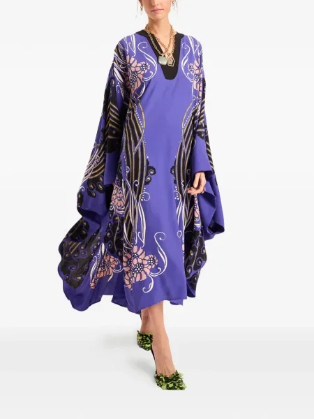 Rochie La Doublej cu model floral violet