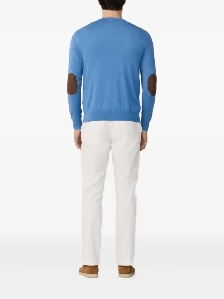 Pulover Hackett London cu decolteu rotund albastru