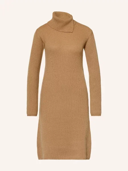 Max Mara Studio Pletené Šaty Oscuro velbloudí