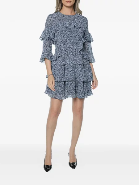 Rochie mini Michael Kors cu model floral cu imagine albastru