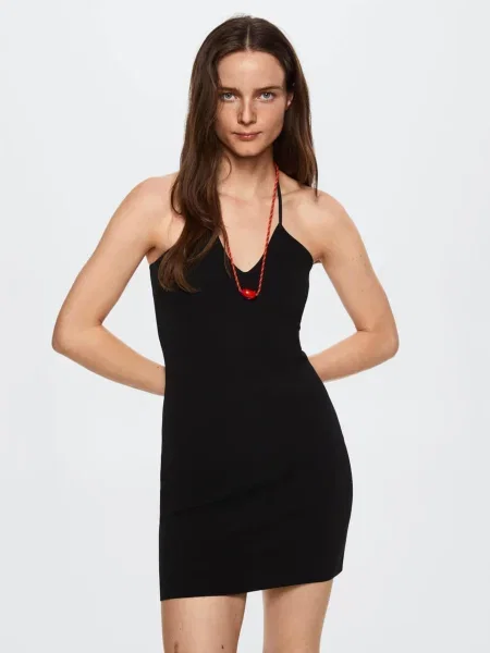 MANGO Rochie tricotat alberta' negru