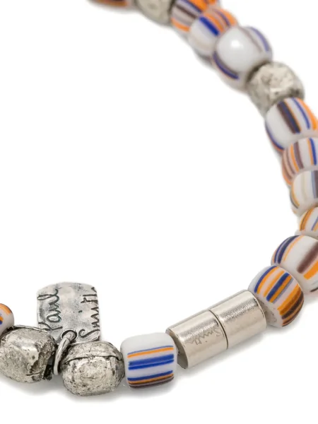 Brăţară Paul Smith cu dungi cu mărgele argintiu