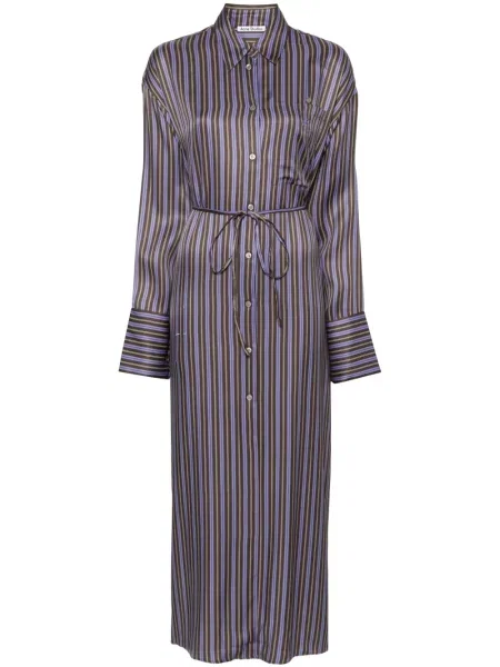 Rochie tip cămașă Acne Studios până la genunchi de costum violet