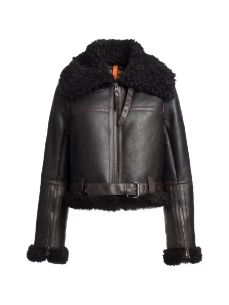 Geacă Parajumpers din piele de oaie maro