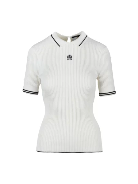 Dzianinowa koszulka Tommy Hilfiger biała