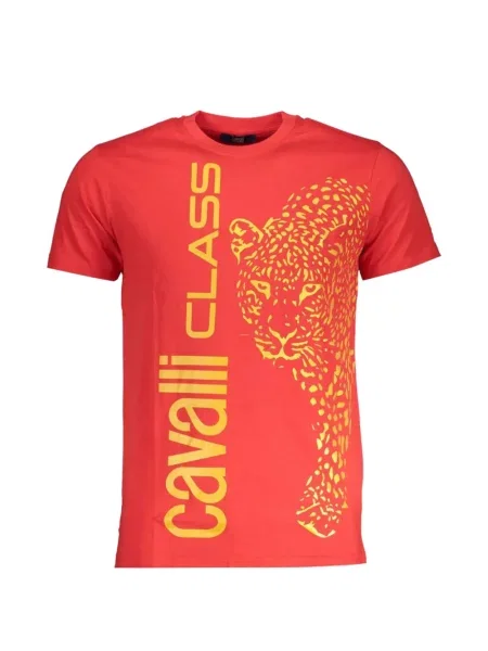 Tricou Cavalli Class cu imagine cu model leopard roșu