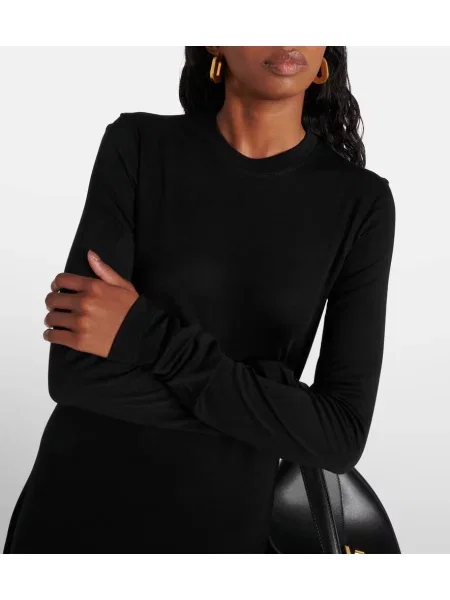 Rochie maxi Toteme din jerseu de costum negru