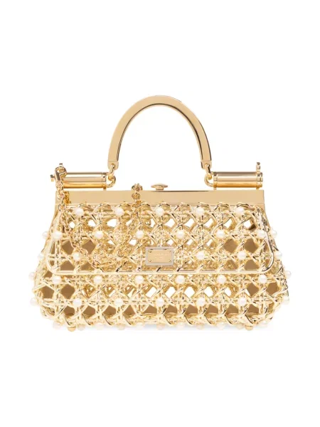 Torebka Dolce And Gabbana skórzana żółta