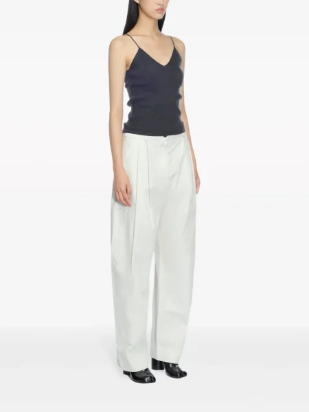 Pantaloni Studio Nicholson plisate alb