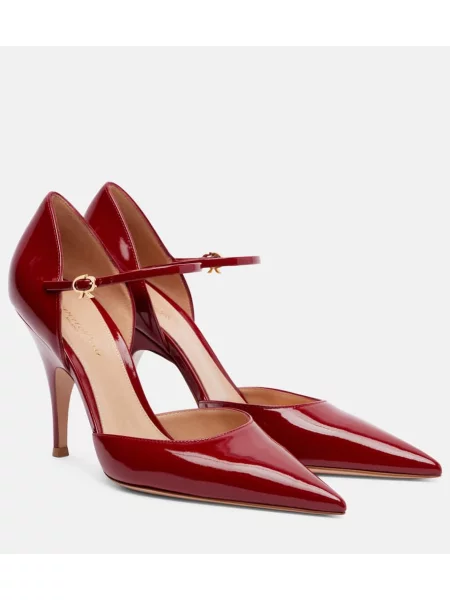 Pantofi cu toc Gianvito Rossi din piele de lac roșu