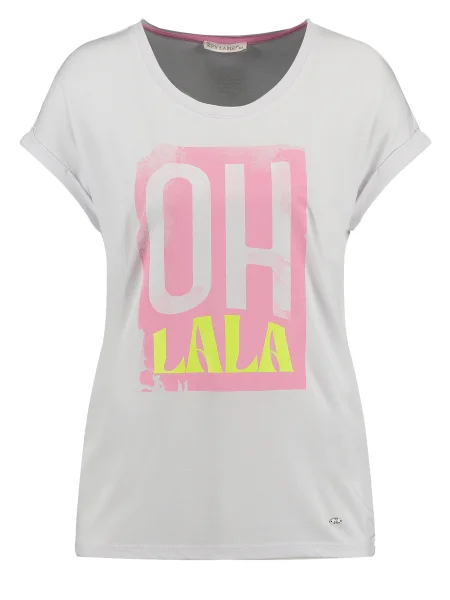 Key Largo Tricou Ohlala galben / roz pitaya alb