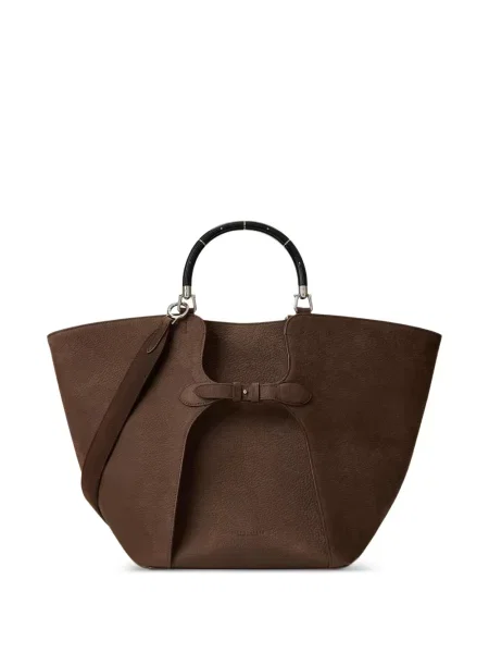 Geantă shopper Ralph Lauren Collection din piele maro