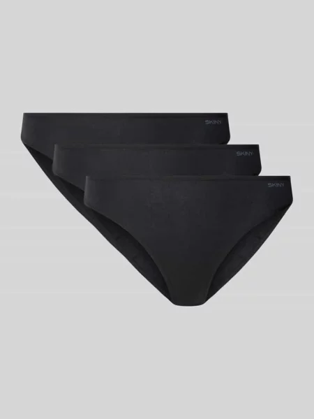 Slipy z mieszanka bawełny z nadruk z logo w zestaw 3 szt. Skiny czarne