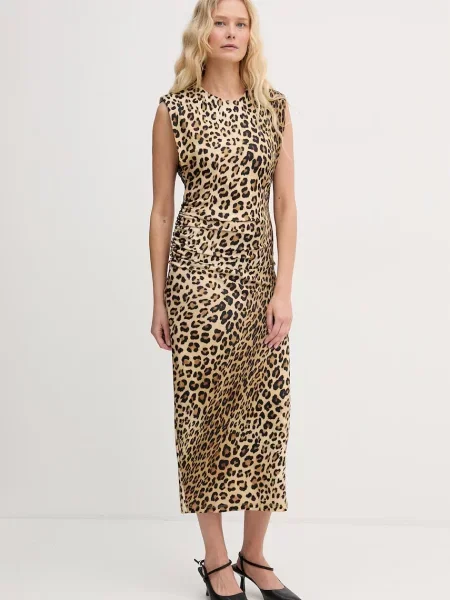 Lola Casademunt sukienka drapowana beżowa