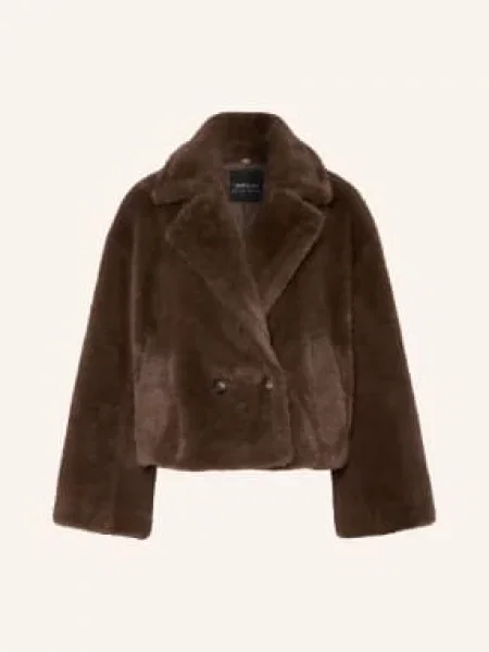Marc Cain Bunda Z Umělé Kožešiny seal brown hnědá